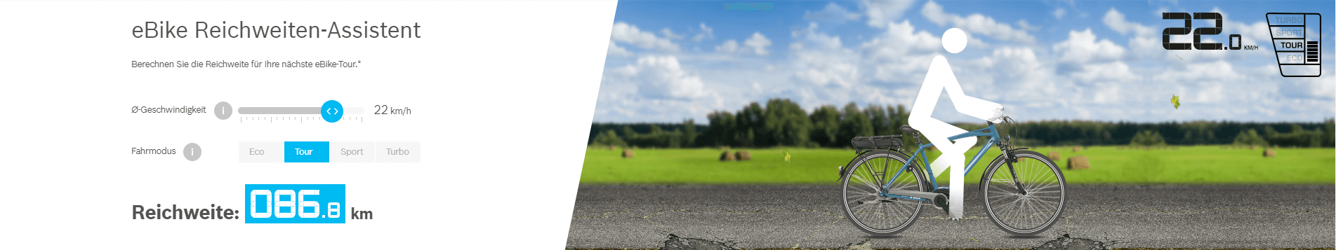 eBike Reichweiten-Assistent