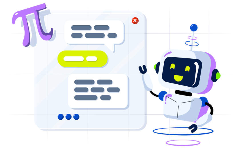 De AI-chatbot van Learn-flix helpt een leerling bij het oplossen van een wiskundeopgave.