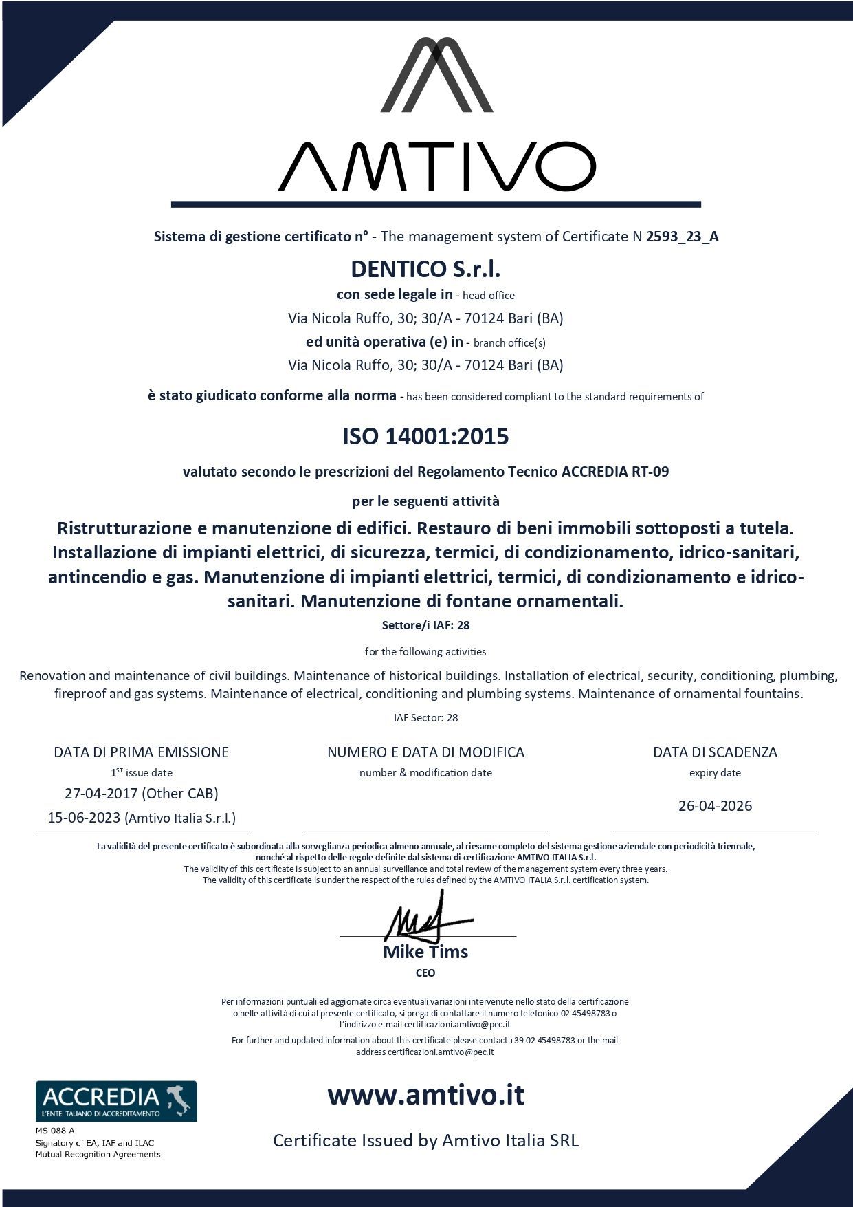 certificazioni