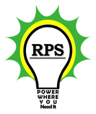 Logo for RPS: lightbulb outline with 