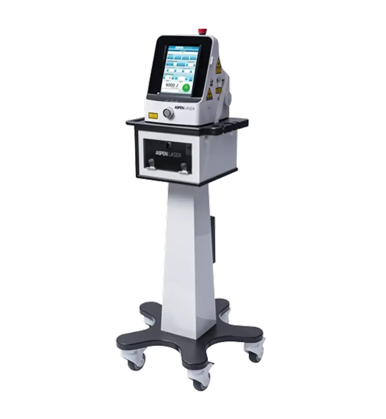 Medical device with a screen, nozzle, and tube, likely for medical procedures.