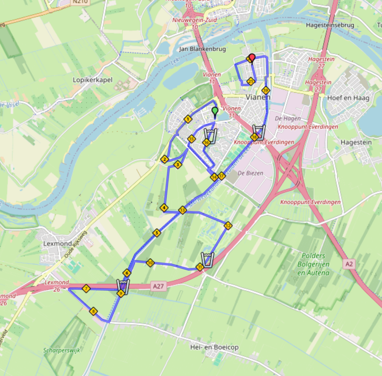 Hardlopen 21.1 km Dichtbij Vrijstad Vianen Loop