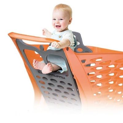 Carrello spesa self-service con porta-baby Lt.180 per supermercati