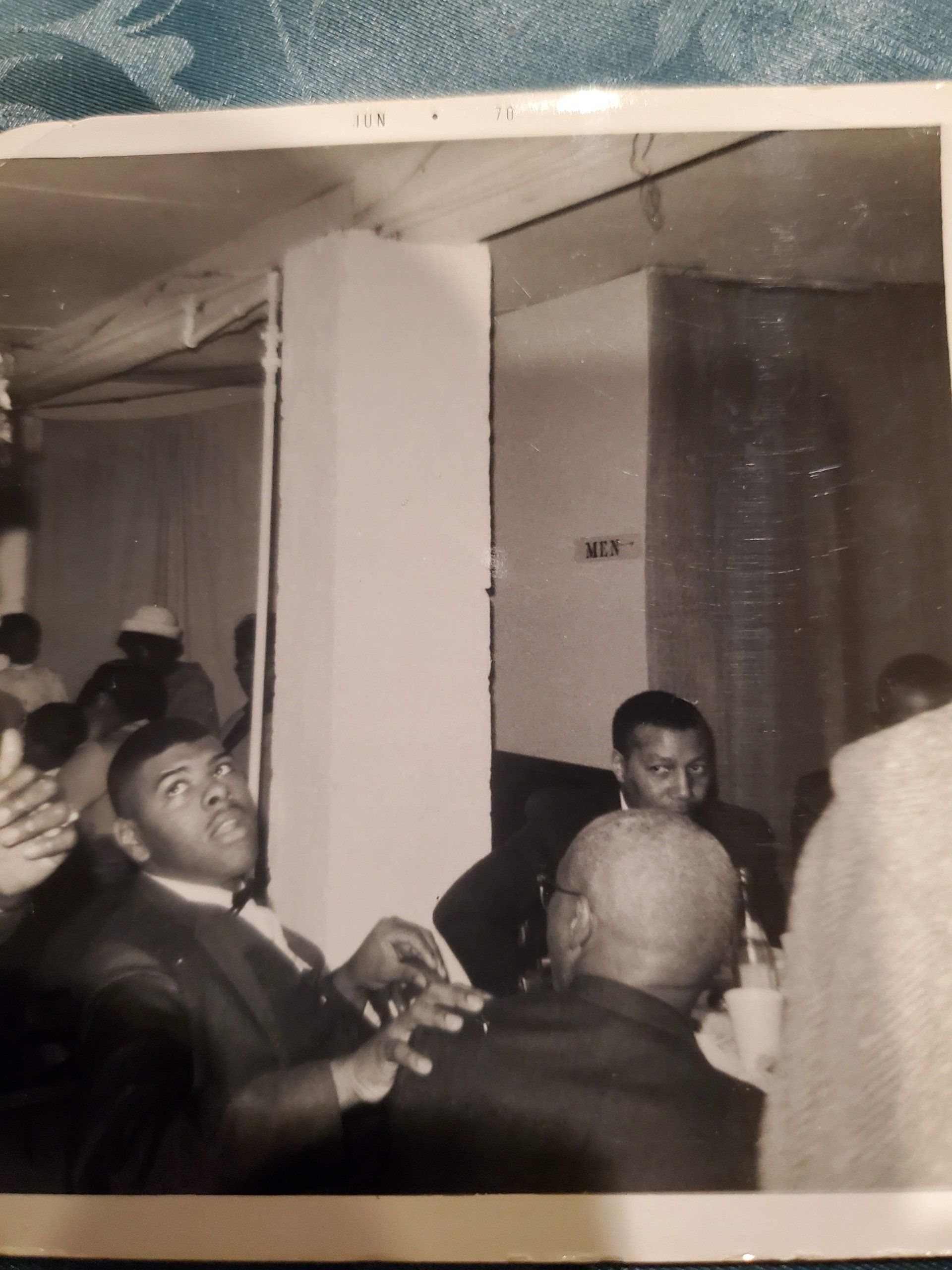 A black and white photo of a group of people