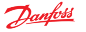A red danfoss logo on a white background
