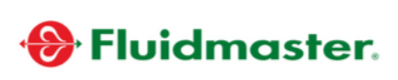 A green and red fluidmaster logo on a white background