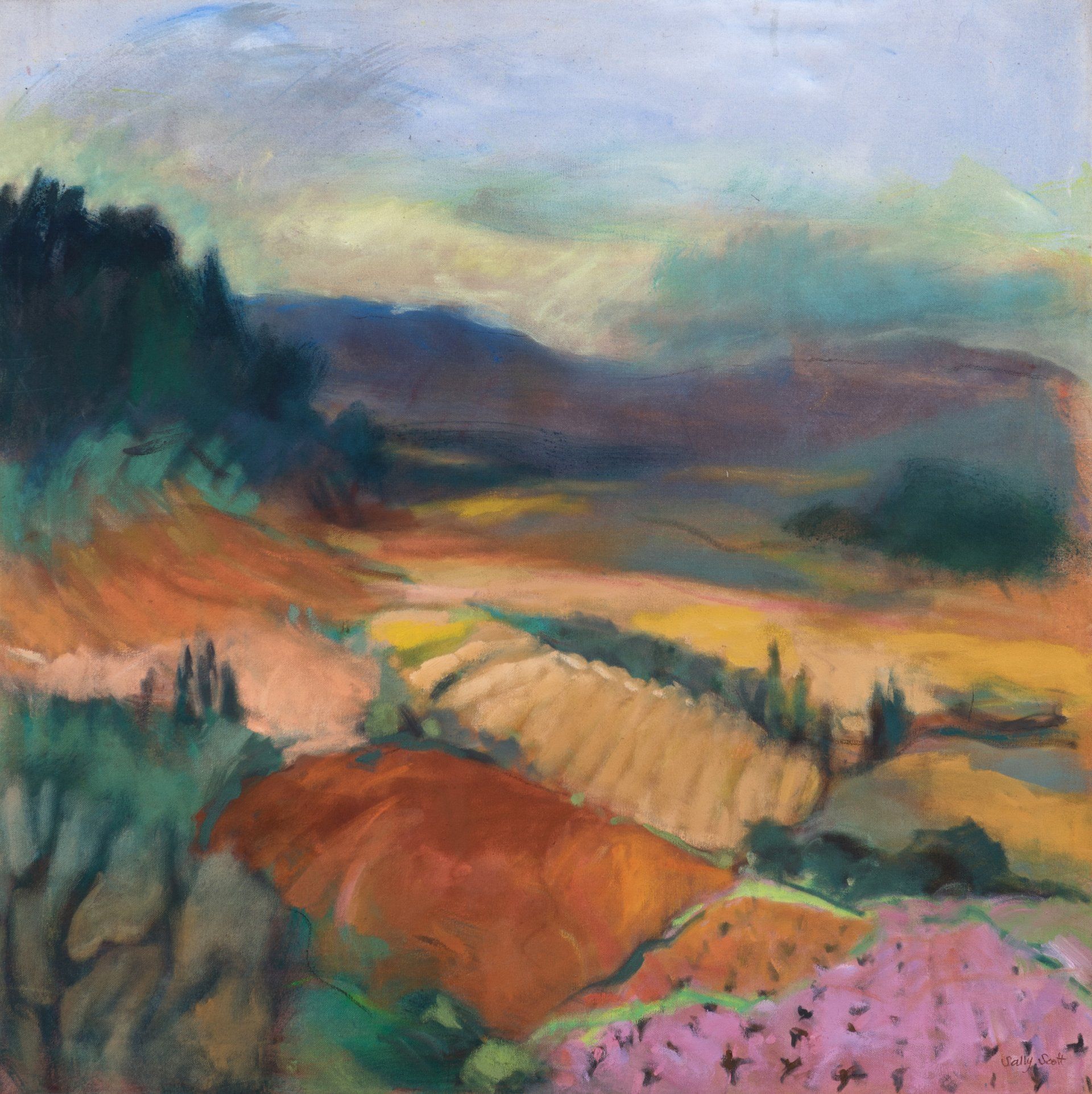 Sally Scott Original Artwork Oil Painting Landscape South of France