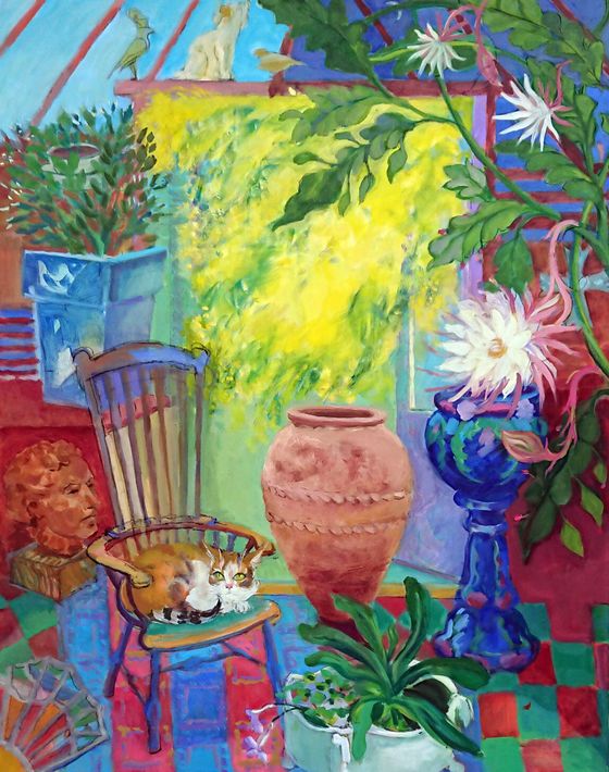 The conservatory painting by Sally Scott