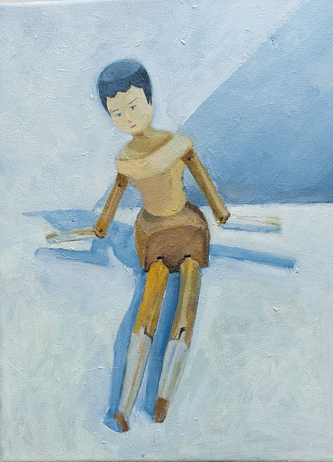 Sally Scott Original Artwork Oil Painting Antique Wooden Dutch Dolls