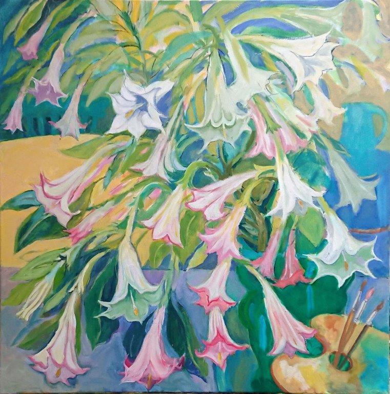 Sally Scott Original Artwork Oil Painting Daturas