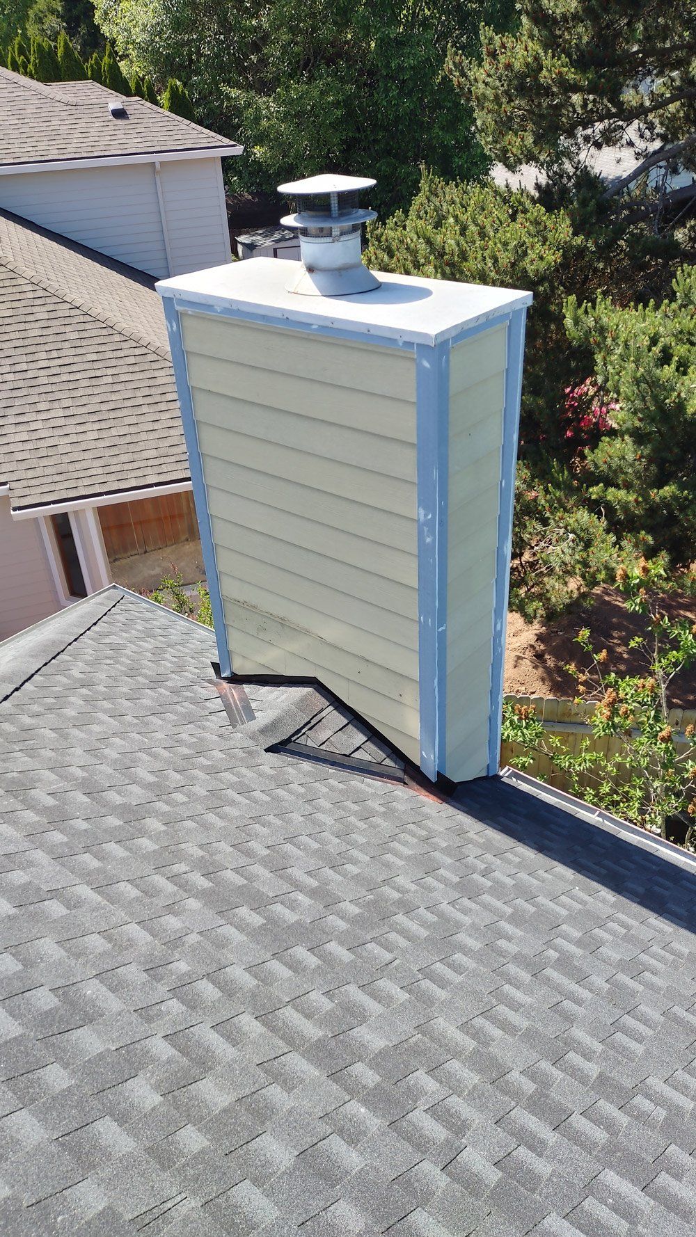 Roof with New Chimney — Vancouver, WA — Mountainside Roofing LLC