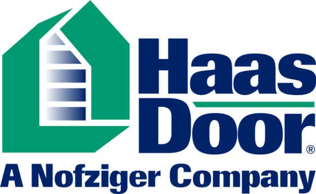 A logo for haas door a nofziger company