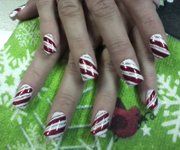 Candy Striped Nail Design