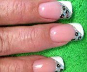 Leopard Print French Manicure
