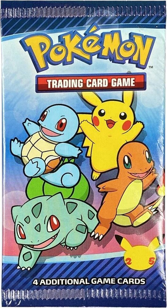 A pack of pokemon trading card game with 4 additional game cards.