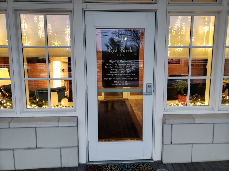 White Windows with White Door — Oceanport, NJ — Red Birch Spa