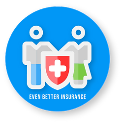 Two silhouetted figures with shield, blue/green color. Text says "Even better insurance".