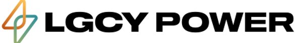 Logo of LG&Y Power, with an abstract symbol in shades of orange, yellow, and blue. The text is in black.