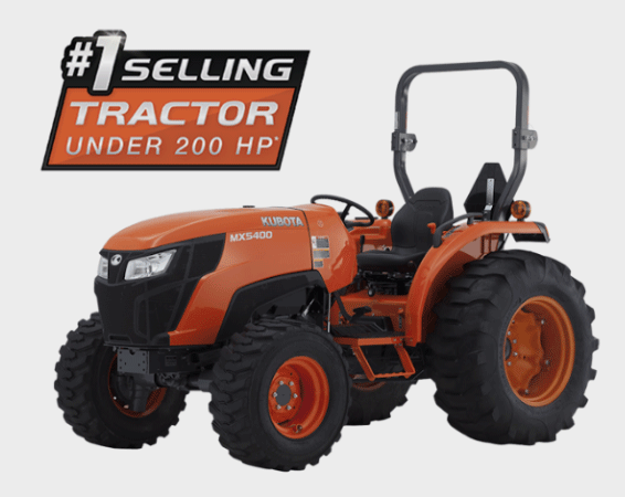 Orange Kubota tractor, 