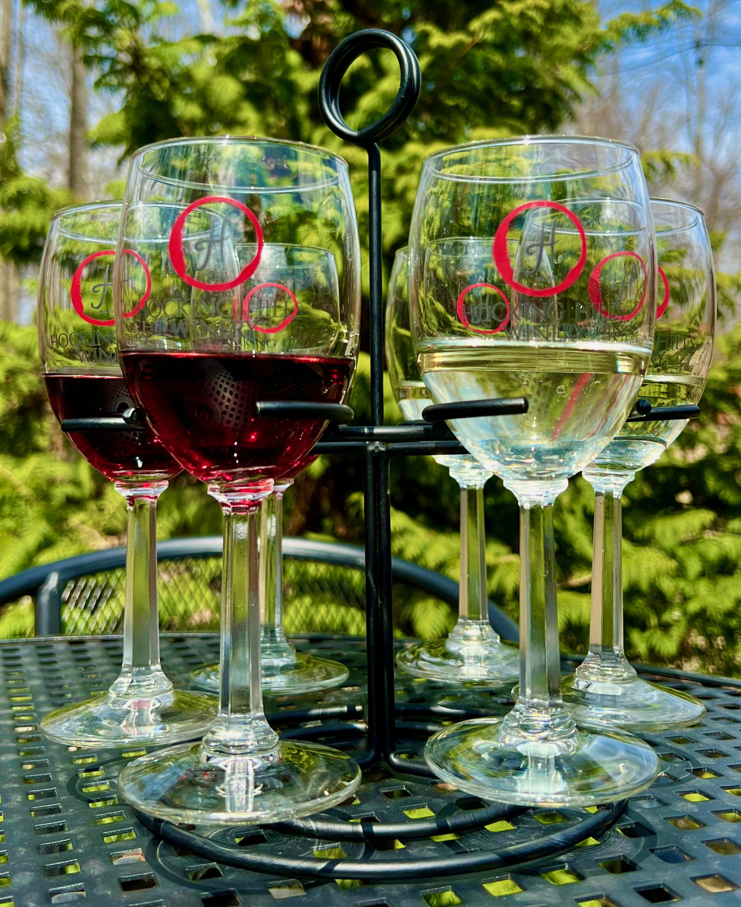 Wine Flight. Wine in Glasses.