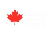 Red maple leaf beside text 