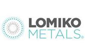 Logo for Lomiko Metals featuring a blue-green dotted circular icon next to the company name in grey and teal text.