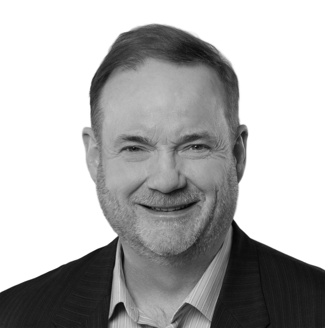 Man with short hair and stubble, wearing a dark suit, looking at the viewer.