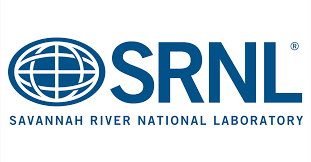 The dark blue logo of the Savannah River National Laboratory featuring a stylized globe icon next to the letters SRNL.