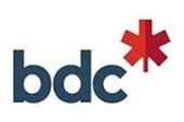 The logo for BDC, featuring the blue lowercase letters 