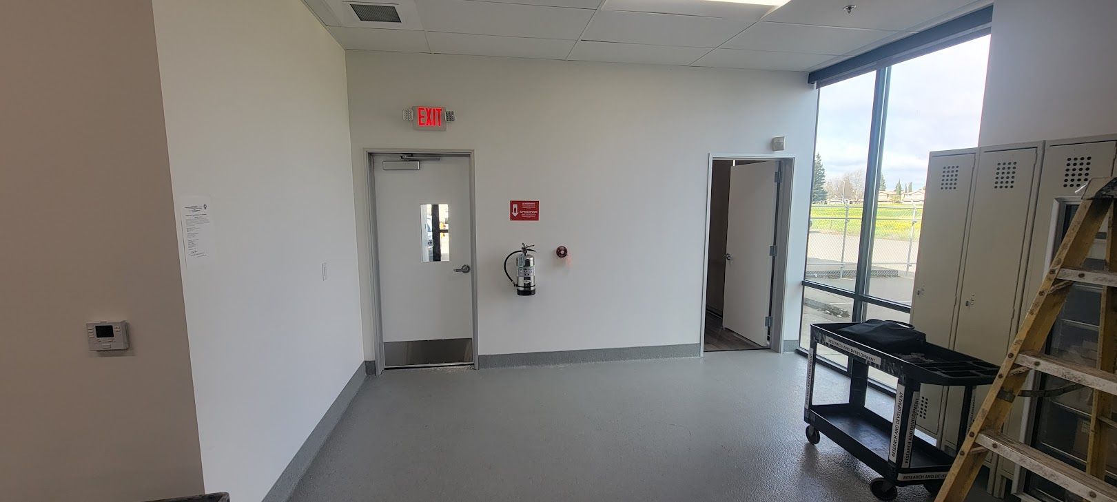 There is a ladder in the middle of the room.