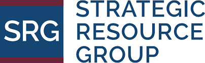 Strategic Resource Group logo with blue and maroon text and SRG initials on the left