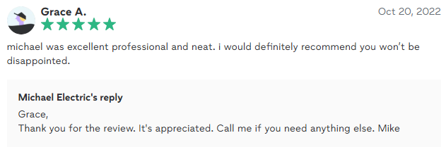 Customer review: Grace gave 5 stars. 