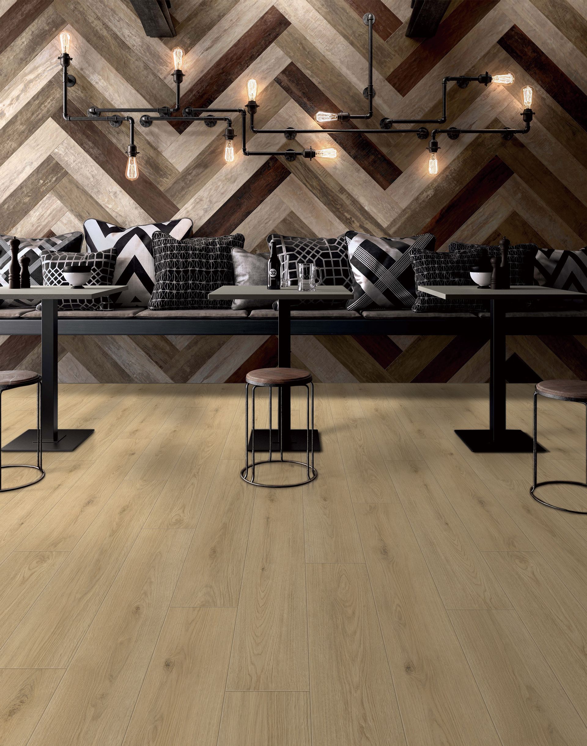 City Lights Fifth Avenue Luxury Vinyl glue down flooring room scene image.