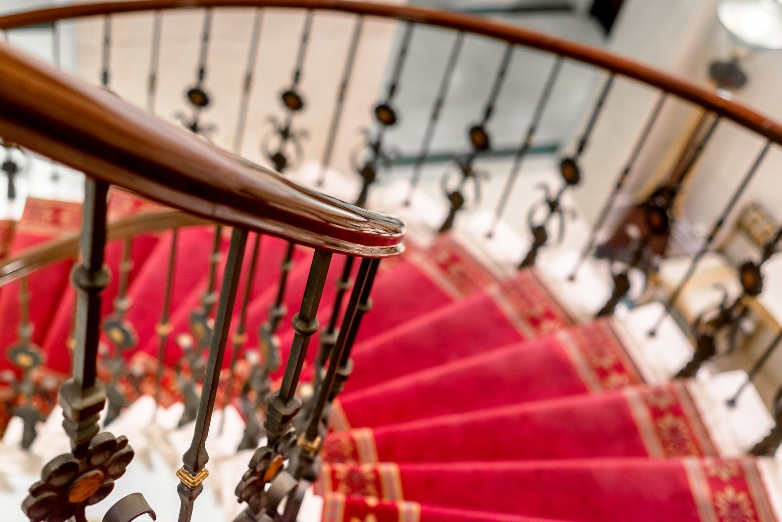 residential staircase with spiral design
