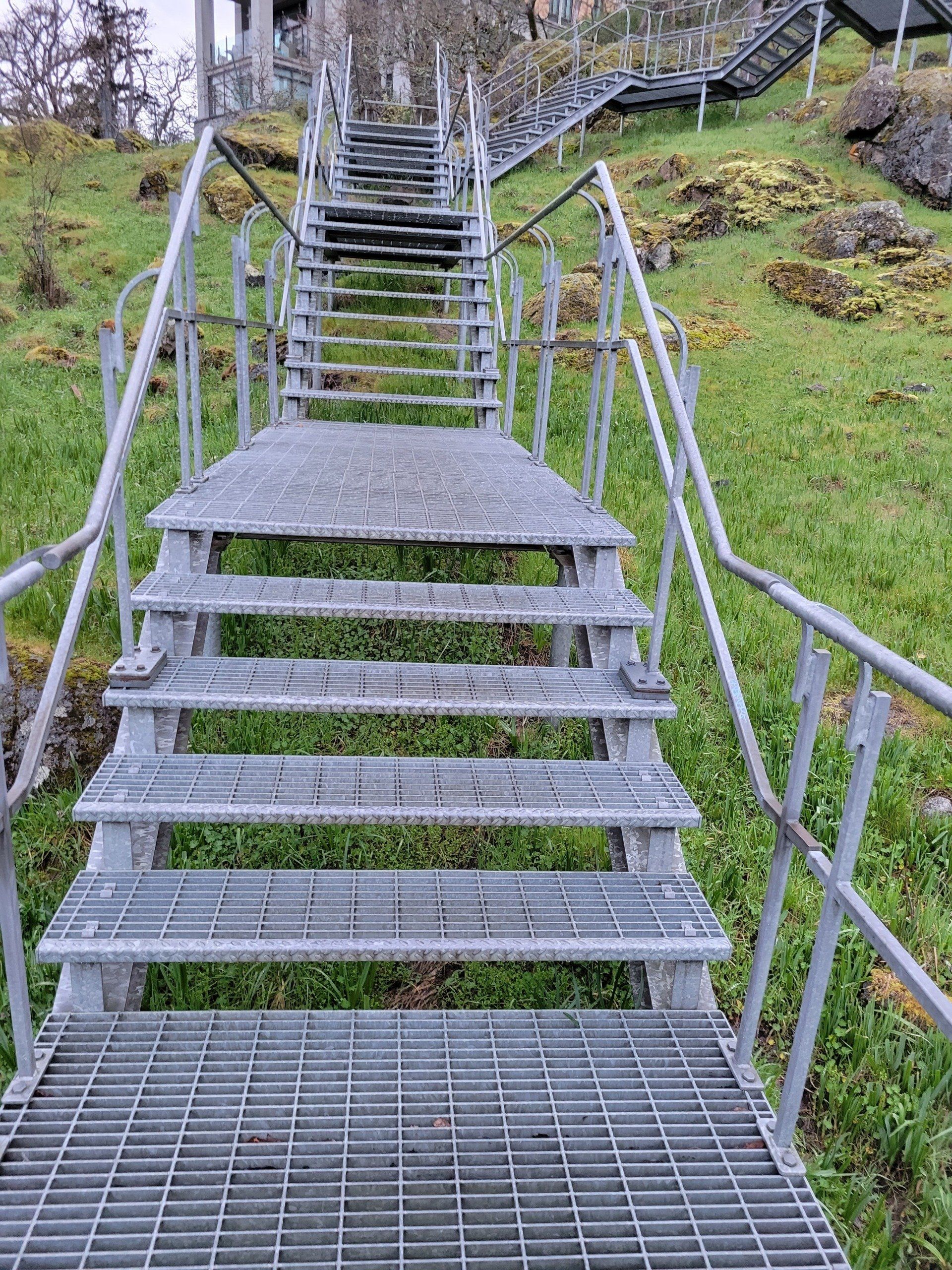 Metal multi level beach access staircase