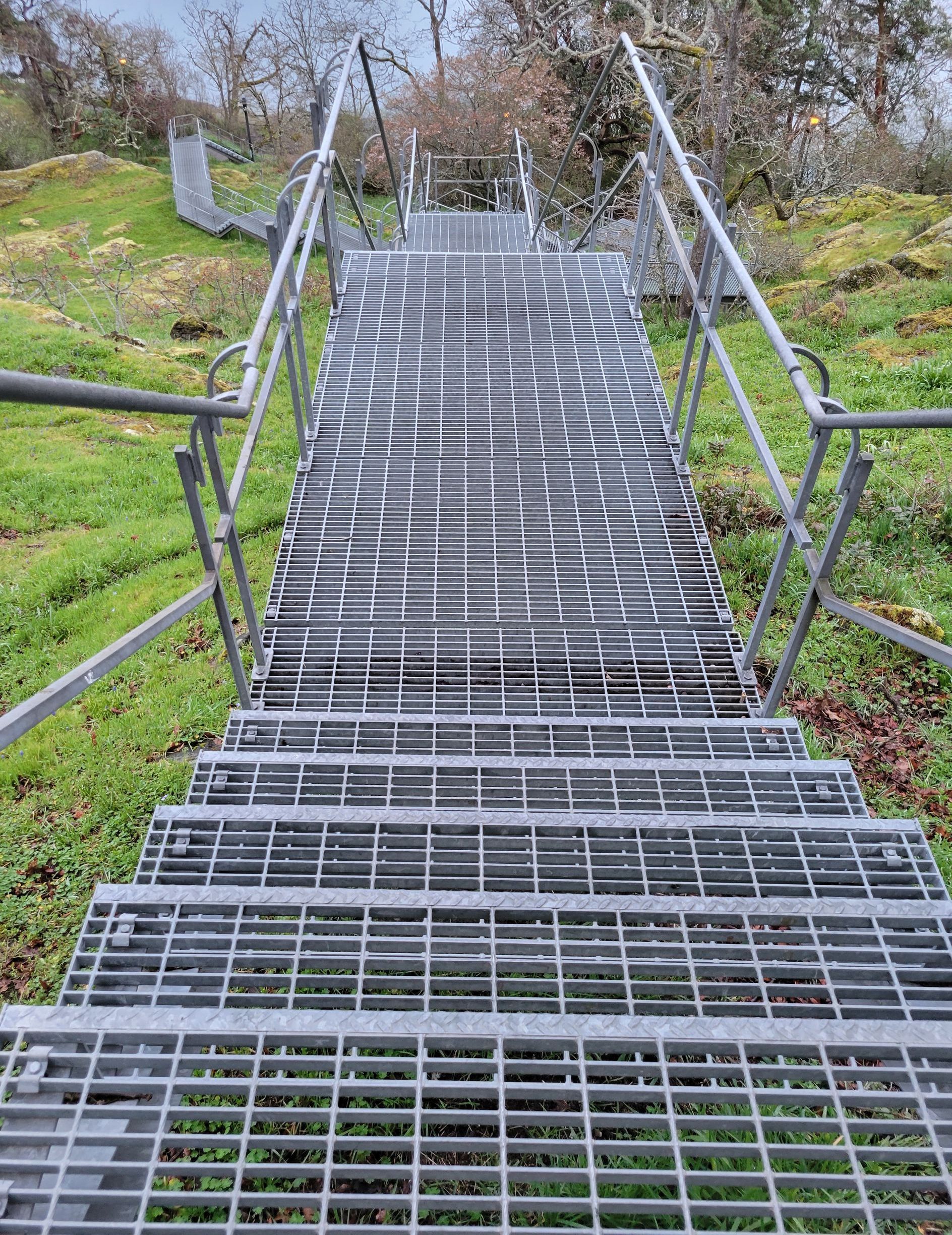 metal beach access staircase 