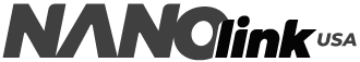 A black and white logo for nanolink usa