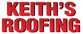 Keith's Roofing logo in red text, with a dark shadow, on a white background.