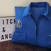 Coast guard uniform made into a cushion