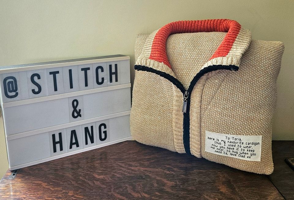 Jumper made into a cushion