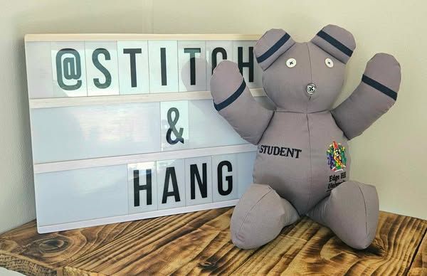 Memory bear keepsake made from a student nurse uniform