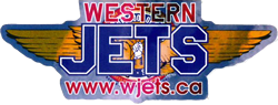 A logo for western jets is shown on a white background