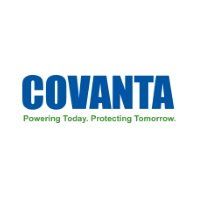 The logo for covanta powering today , protecting tomorrow.