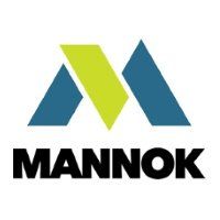 The mannok logo is blue and green and looks like a adidas logo.