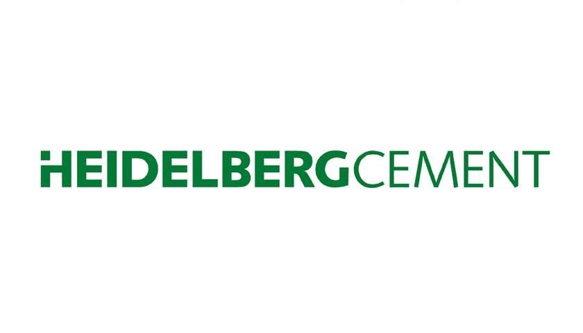 The heidelberg cement logo is green and white on a white background.
