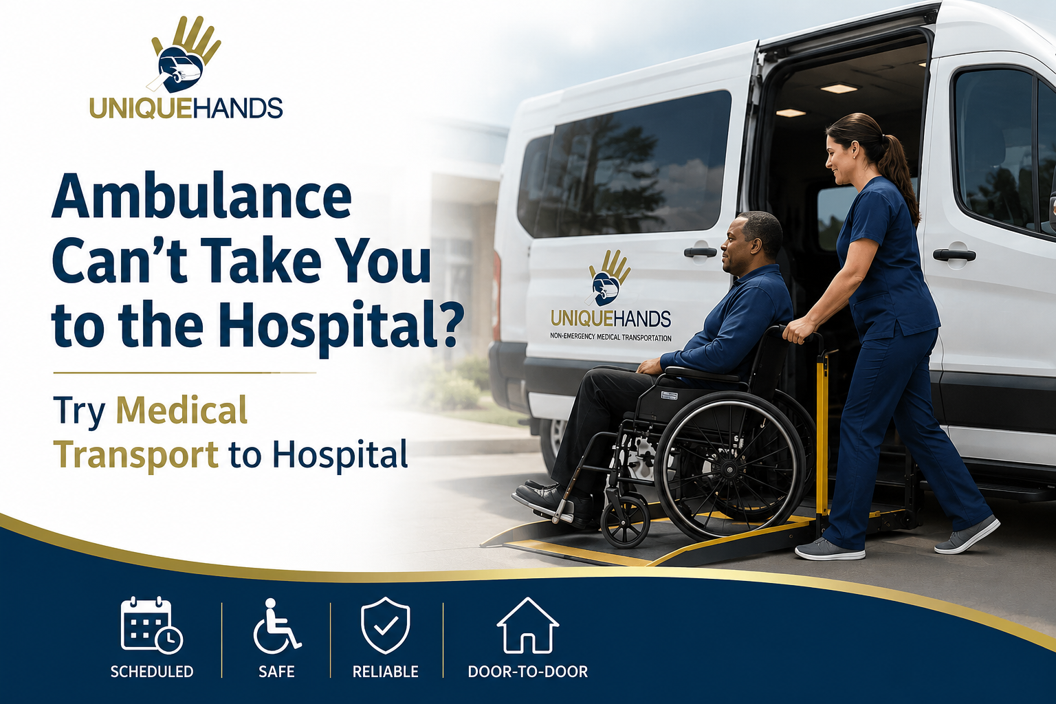 Non-emergency medical transportation taking a medically stable passenger to a hospital