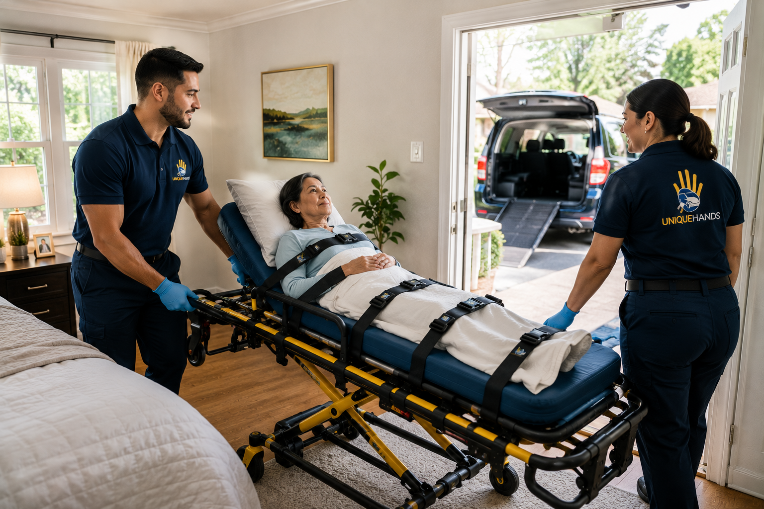 Long-distance medical transportation in Virginia Beach for wheelchair, stretcher, and ambulatory pat