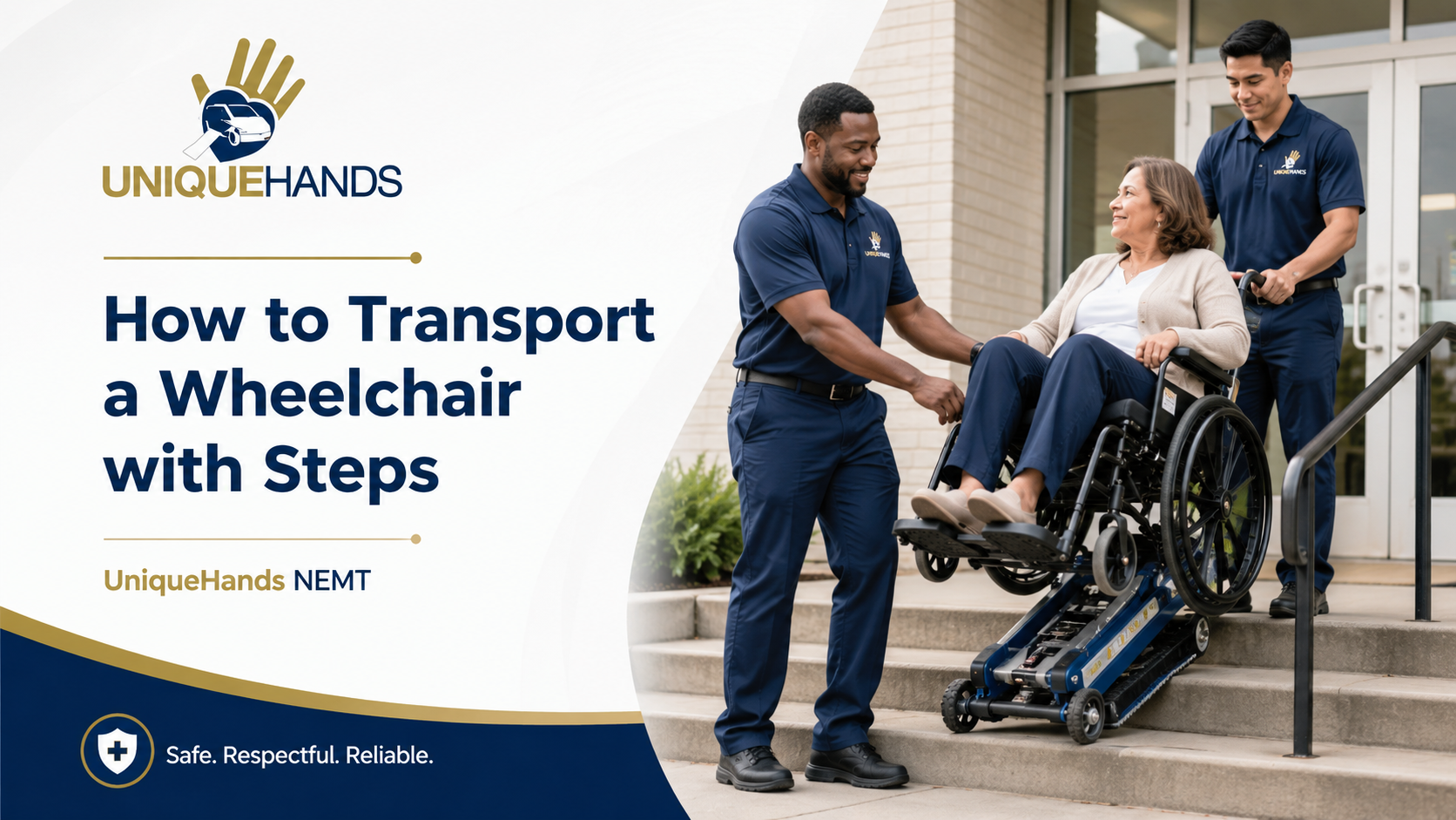 Wheelchair medical transportation planning when steps are present at a home or medical facility