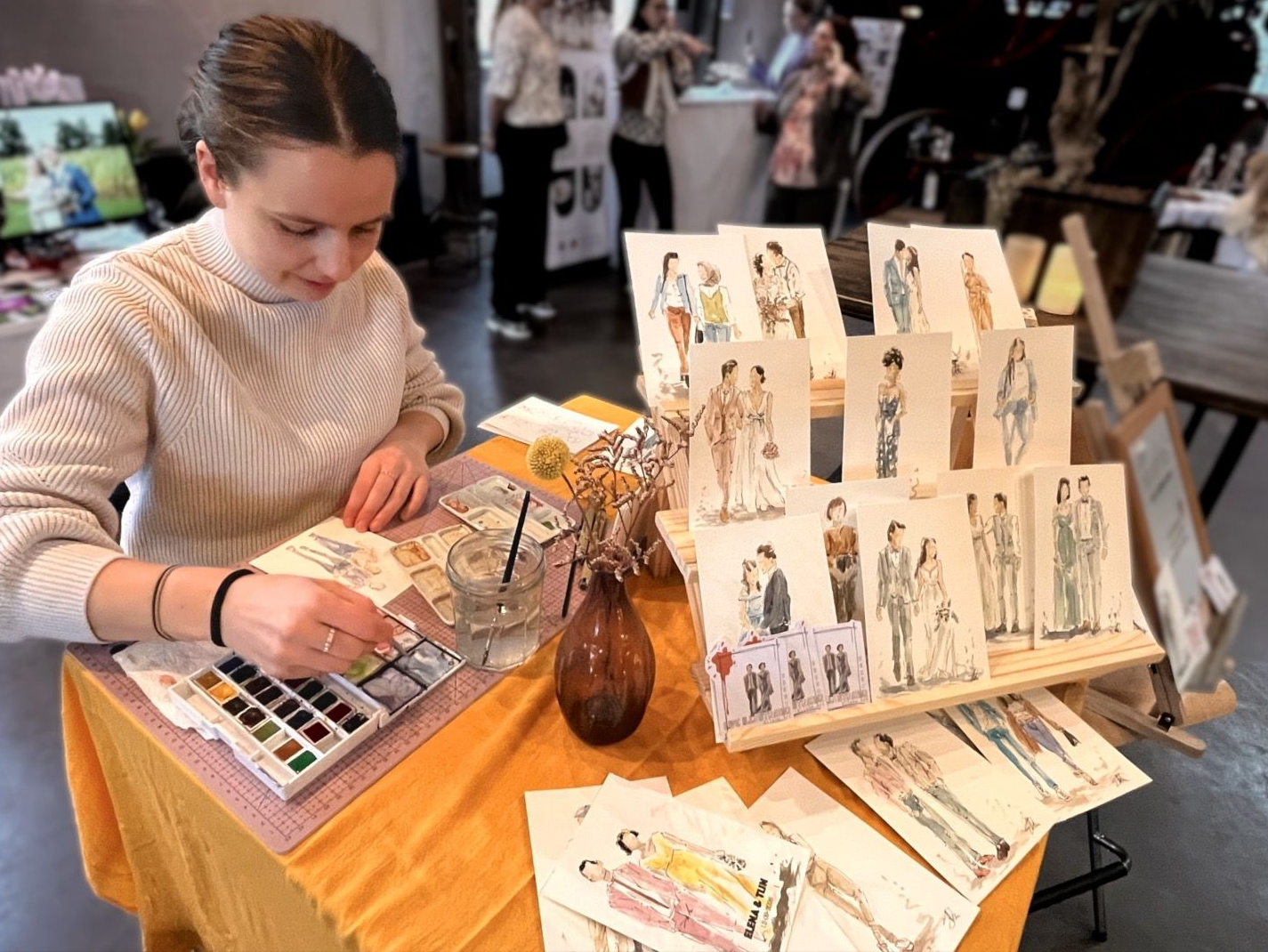 illustrator aan het werk