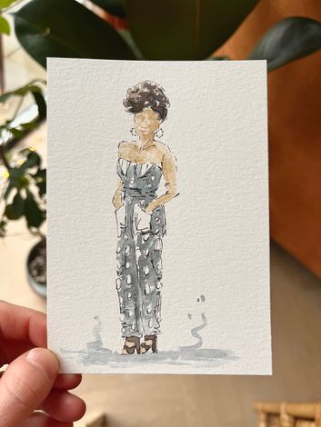 live aquarel illustratie van bruidspaar